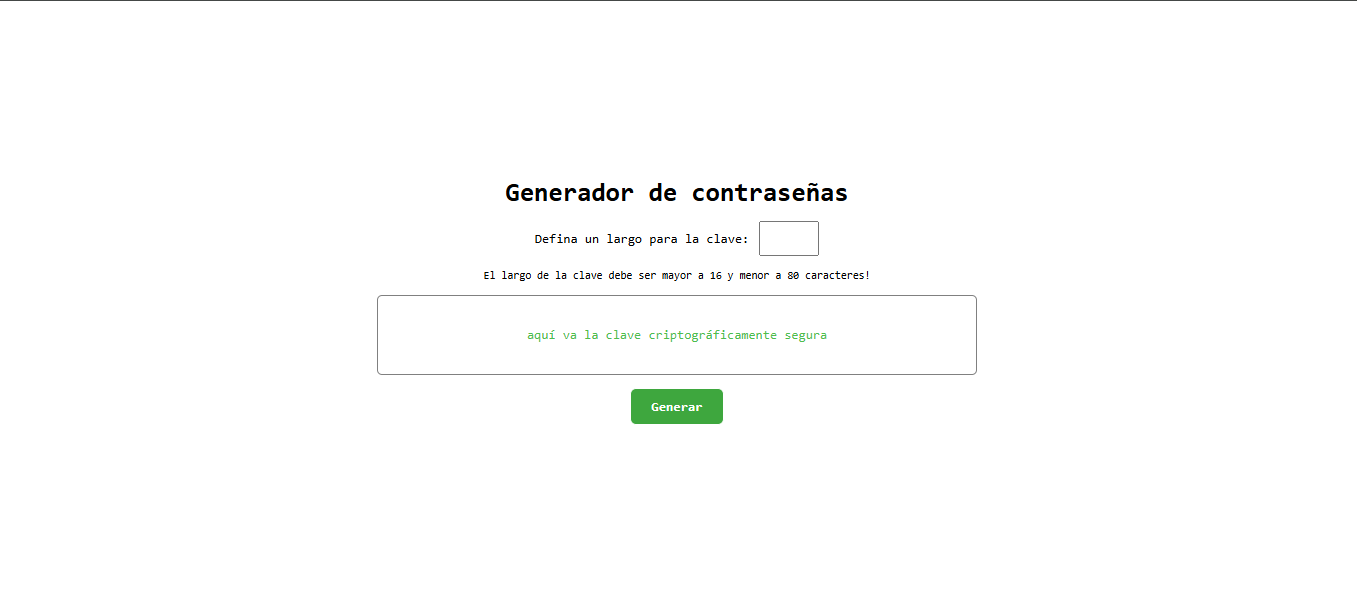 Generador de contraseñas criptográficamente seguras